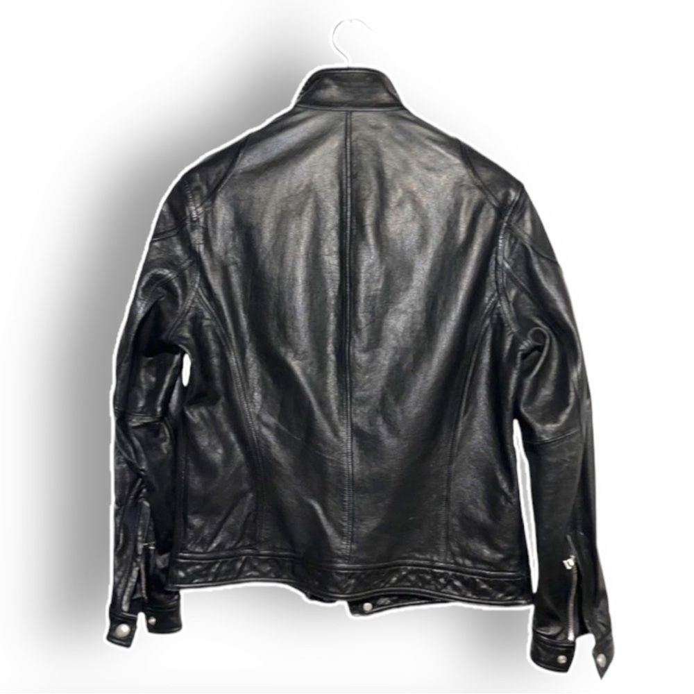 Vince leather motorcycle jacket size L.
